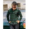 imageCOOFANDY Mens Flannel Long Sleeve Button Down Casual Plaid Shirt With PocketGreen Black Plaid