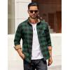 imageCOOFANDY Mens Flannel Long Sleeve Button Down Casual Plaid Shirt With PocketGreen Black Plaid