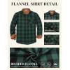 imageCOOFANDY Mens Flannel Long Sleeve Button Down Casual Plaid Shirt With PocketGreen Black Plaid