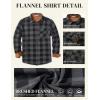 imageCOOFANDY Mens Flannel Long Sleeve Button Down Casual Plaid Shirt With PocketGrey Black Plaid