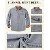 imageCOOFANDY Mens Flannel Long Sleeve Button Down Casual Plaid Shirt With PocketGrey Heather