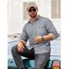imageCOOFANDY Mens Flannel Long Sleeve Button Down Casual Plaid Shirt With PocketGrey Heather