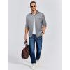 imageCOOFANDY Mens Flannel Long Sleeve Button Down Casual Plaid Shirt With PocketGrey Heather