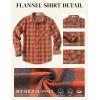 imageCOOFANDY Mens Flannel Long Sleeve Button Down Casual Plaid Shirt With PocketOrange Grey Plaid
