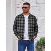 imageCOOFANDY Mens Flannel Plaid Shirts Long Sleeve Casual Button Down Cotton Shirt with PocketBlack Grey Plaid