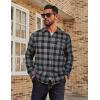 imageCOOFANDY Mens Flannel Plaid Shirts Long Sleeve Casual Button Down Cotton Shirt with PocketBlack Grey Plaid