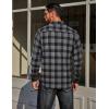 imageCOOFANDY Mens Flannel Plaid Shirts Long Sleeve Casual Button Down Cotton Shirt with PocketBlack Grey Plaid