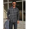 imageCOOFANDY Mens Flannel Plaid Shirts Long Sleeve Casual Button Down Cotton Shirt with PocketBlack Grey Plaid