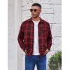 imageCOOFANDY Mens Flannel Plaid Shirts Long Sleeve Casual Button Down Cotton Shirt with PocketBlack Red Plaid