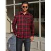 imageCOOFANDY Mens Flannel Plaid Shirts Long Sleeve Casual Button Down Cotton Shirt with PocketBlack Red Plaid