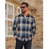 imageCOOFANDY Mens Flannel Plaid Shirts Long Sleeve Casual Button Down Cotton Shirt with PocketNavy Khaki Plaid