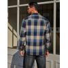 imageCOOFANDY Mens Flannel Plaid Shirts Long Sleeve Casual Button Down Cotton Shirt with PocketNavy Khaki Plaid