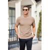 imageCOOFANDY Mens Knit TShirts Summer Waffle Shirts Vintage Shirts Short Sleeve Crew Neck Tee Shirt Casual Crochet TopKhaki