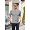 imageCOOFANDY Mens Knit TShirts Summer Waffle Shirts Vintage Shirts Short Sleeve Crew Neck Tee Shirt Casual Crochet TopLight Grey