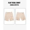 imageCOOFANDY Mens Linen Shorts 9 Elastic Waist Drawstring Casual Shorts Lightweight Summer Beach ShortsBeige
