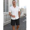 imageCOOFANDY Mens Linen Shorts 9 Elastic Waist Drawstring Casual Shorts Lightweight Summer Beach ShortsBlack