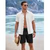 imageCOOFANDY Mens Linen Shorts 9 Elastic Waist Drawstring Casual Shorts Lightweight Summer Beach ShortsBlack