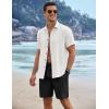 imageCOOFANDY Mens Linen Shorts 9 Elastic Waist Drawstring Casual Shorts Lightweight Summer Beach ShortsBlack