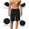 imageCOOFANDY Mens Linen Shorts 9 Elastic Waist Drawstring Casual Shorts Lightweight Summer Beach ShortsBlack