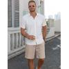 imageCOOFANDY Mens Linen Shorts 9 Elastic Waist Drawstring Casual Shorts Lightweight Summer Beach ShortsKhaki