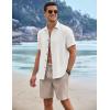 imageCOOFANDY Mens Linen Shorts 9 Elastic Waist Drawstring Casual Shorts Lightweight Summer Beach ShortsKhaki