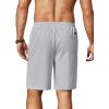 imageCOOFANDY Mens Linen Shorts 9 Elastic Waist Drawstring Casual Shorts Lightweight Summer Beach ShortsLight Grey