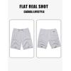 imageCOOFANDY Mens Linen Shorts 9 Elastic Waist Drawstring Casual Shorts Lightweight Summer Beach ShortsLight Grey