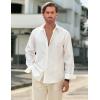 imageCOOFANDY Mens Long Sleeve Button Down Shirts Casual Untucked Dress Shirt Beach Wedding ShirtsPrintedwhite Dots