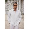 imageCOOFANDY Mens Long Sleeve Button Down Shirts Casual Untucked Dress Shirt Beach Wedding ShirtsPrintedwhite Dots