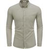 imageCOOFANDY Mens Long Sleeve Buttons Down Shirts Casual Button Up Shirts Beach Linen Shirt Untucked Dress ShirtLight Grey