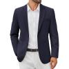 imageCOOFANDY Mens Casual Blazer Jacket Slim Fit Two Button Suit Jackets Lightweight Knit Sport CoatNavy Blue