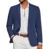 imageCOOFANDY Mens Casual Blazer Slim Fit Sport Coats One Button Stylish Business Suit JacketSoft Navy Blue