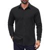 imageCOOFANDY Mens Dress Shirts Long Sleeve Casual Button Down Shirts Formal Business ShirtBlack