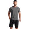 imageCOOFANDY Mens 3 Pack Workout T Shirts Short Sleeve Gym Bodybuilding Muscle Shirt Base Layer Fitness Tee TopsNblackDark GreyLight Grey