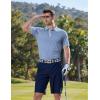 imageCOOFANDY Mens Golf Polo Shirts Short Sleeve Quick Dry Performance Moisture Wicking Golf Shirts Casual Print Collared ShirtBlue Flower