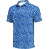 imageCOOFANDY Mens Golf Polo Shirts Short Sleeve Quick Dry Performance Moisture Wicking Golf Shirts Casual Print Collared ShirtBlue Ripple