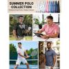 imageCOOFANDY Mens Golf Polo Shirts Short Sleeve Quick Dry Performance Moisture Wicking Golf Shirts Casual Print Collared ShirtLight Blue Square