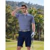 imageCOOFANDY Mens Golf Polo Shirts Short Sleeve Quick Dry Performance Moisture Wicking Golf Shirts Casual Print Collared ShirtNavy Blue Triangles