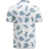 imageCOOFANDY Mens Golf Polo Shirts Short Sleeve Quick Dry Performance Moisture Wicking Golf Shirts Casual Print Collared ShirtWhite Blue Leaf