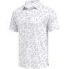imageCOOFANDY Mens Golf Polo Shirts Short Sleeve Quick Dry Performance Moisture Wicking Golf Shirts Casual Print Collared ShirtWhite Grey Geometry