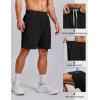 imageCOOFANDY Mens Gym Athletic Shorts with Zipper Pockets Quick Dry 7 Workout Running Training ShortsBlack