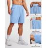 imageCOOFANDY Mens Gym Athletic Shorts with Zipper Pockets Quick Dry 7 Workout Running Training ShortsLight Blue
