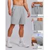 imageCOOFANDY Mens Gym Athletic Shorts with Zipper Pockets Quick Dry 7 Workout Running Training ShortsLight Gray