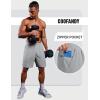 imageCOOFANDY Mens Gym Athletic Shorts with Zipper Pockets Quick Dry 7 Workout Running Training ShortsLight Gray