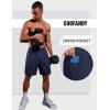 imageCOOFANDY Mens Gym Athletic Shorts with Zipper Pockets Quick Dry 7 Workout Running Training ShortsNavy Blue