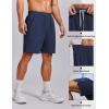 imageCOOFANDY Mens Gym Athletic Shorts with Zipper Pockets Quick Dry 7 Workout Running Training ShortsNavy Blue