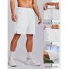 imageCOOFANDY Mens Gym Athletic Shorts with Zipper Pockets Quick Dry 7 Workout Running Training ShortsWhite