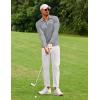 imageCOOFANDY Mens Polo Shirt Long Sleeve Moisture Wicking Golf Shirts Sun Protection Collared Work ShirtsLight Grey