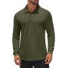 imageCOOFANDY Mens Polo Shirt Long Sleeve Moisture Wicking Sun Protection Quick Dry Golf Shirts Lightweight Collared Golf ShirtArmy Green