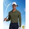 imageCOOFANDY Mens Polo Shirt Long Sleeve Moisture Wicking Sun Protection Quick Dry Golf Shirts Lightweight Collared Golf ShirtArmy Green